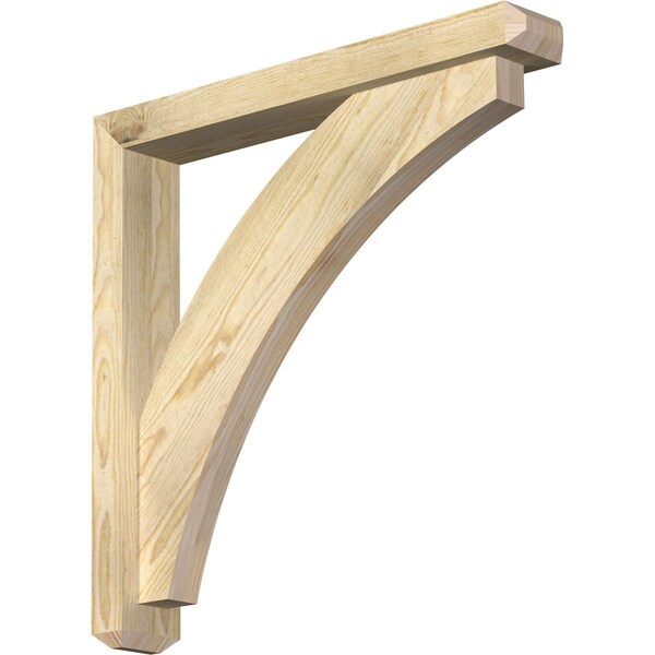 Ekena Millwork Thorton Craftsman Rough Sawn Bracket w/ Offset Brace, Douglas Fir, 4"W x 26"D x 26"H BKT0402X26X26THR04RDF - main